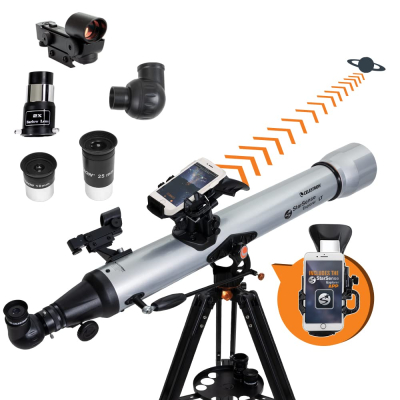 Celestron 22450 StarSense Explorer LT 70AZ Smartphone App-Enabled Telescope – Works with StarSense App to Help You Find Stars, Planets & More – iOS/Android Compatible
