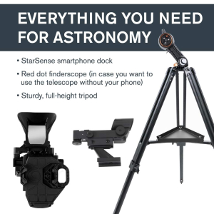 Celestron 22461 StarSense Explore DX 130 Newtonian Reflector Telescope with Smartphone App-enabled Technology, includes Two Eyepieces, Phone Dock and Height-adjustable Tripod,...