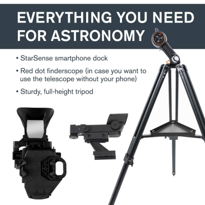 Celestron 22461 StarSense Explore DX 130 Newtonian Reflector Telescope with Smartphone App-enabled Technology, includes Two Eyepieces, Phone Dock and Height-adjustable Tripod,...