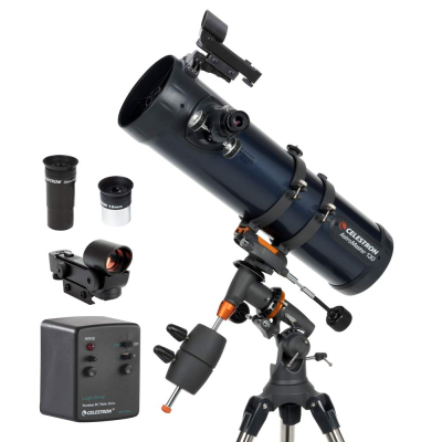 Celestron 31042 AstroMaster 114EQ Newtonian Reflector Telescope, Dark Blue