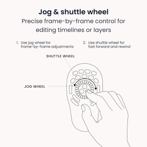 Contour Shuttle PRO V2 - Multimedia Controller with Jog Wheel & 15 Custom Programmable Buttons, Ideal for Video, Audio & Photo Editing, Mac & PC Compatible - Black