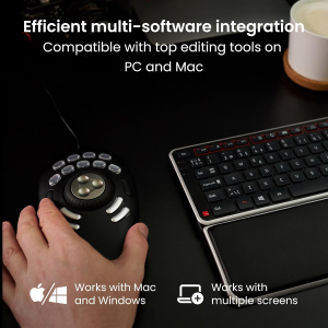 Contour Shuttle PRO V2 - Multimedia Controller with Jog Wheel & 15 Custom Programmable Buttons, Ideal for Video, Audio & Photo Editing, Mac & PC Compatible - Black