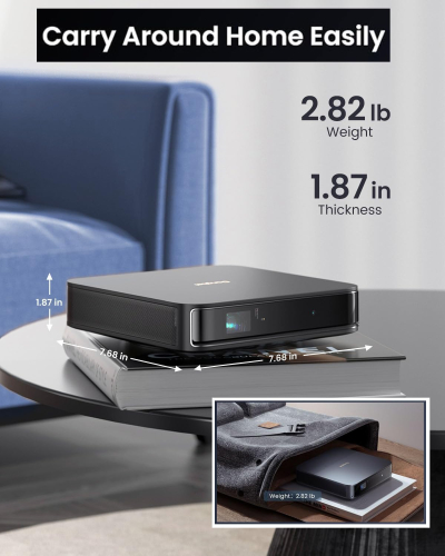 Dangbei Atom Mini Projector 1080P for Bedroom, Smart Projector Portable Supported 4K 3D, 1200 ISO Lumens, Official Netflix, Dolby Audio Speakers, Home Projector with WiFi...