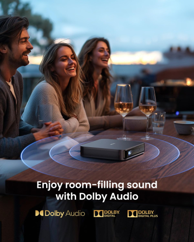 Dangbei Atom Mini Projector 1080P for Bedroom, Smart Projector Portable Supported 4K 3D, 1200 ISO Lumens, Official Netflix, Dolby Audio Speakers, Home Projector with WiFi...