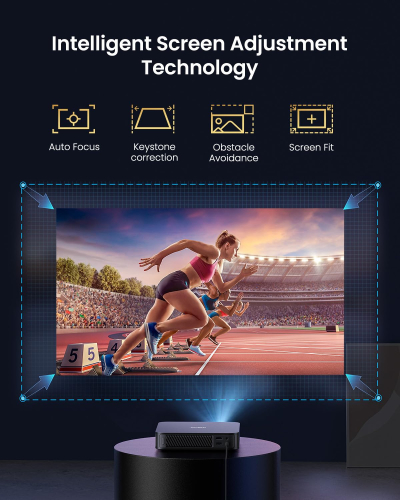 Dangbei Atom Mini Projector 1080P for Bedroom, Smart Projector Portable Supported 4K 3D, 1200 ISO Lumens, Official Netflix, Dolby Audio Speakers, Home Projector with WiFi...