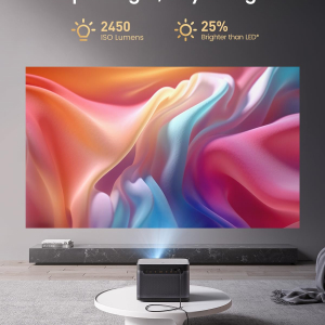 Dangbei DBOX02 4K Projector, 2450 ISO Lumens 200'' Screen for Bedroom Home Cinema, Google TV with Netflix Officially&Dolby Audio DTS:X Blu-ray 3D Projector with WiFi and Bluetooth
