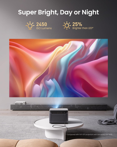 Dangbei DBOX02 4K Projector, 2450 ISO Lumens 200'' Screen for Bedroom Home Cinema, Google TV with Netflix Officially&Dolby Audio DTS:X Blu-ray 3D Projector with WiFi and Bluetooth
