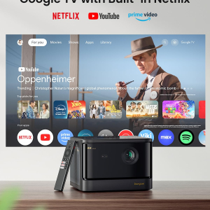 Dangbei DBOX02 4K Projector, 2450 ISO Lumens 200'' Screen for Bedroom Home Cinema, Google TV with Netflix Officially&Dolby Audio DTS:X Blu-ray 3D Projector with WiFi and Bluetooth