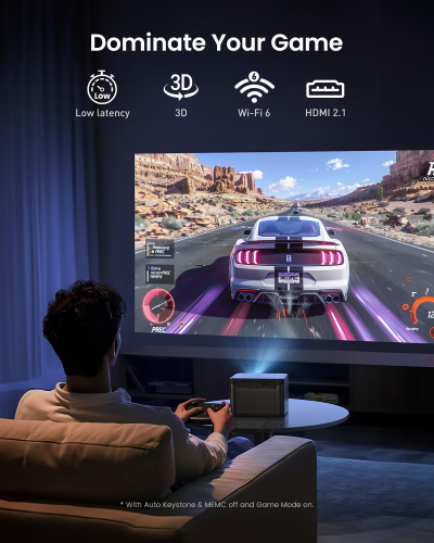 Dangbei DBOX02 4K Projector, 2450 ISO Lumens 200'' Screen for Bedroom Home Cinema, Google TV with Netflix Officially&Dolby Audio DTS:X Blu-ray 3D Projector with WiFi and Bluetooth
