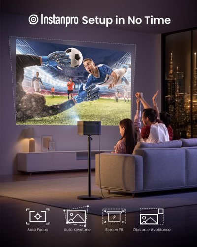 Dangbei DBOX02 4K Projector, 2450 ISO Lumens 200'' Screen for Bedroom Home Cinema, Google TV with Netflix Officially&Dolby Audio DTS:X Blu-ray 3D Projector with WiFi and Bluetooth