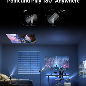 Dangbei Freedo Portable Projector 1080P, Google TV with Licensed Netflix mini Projector Support Powerbank for Outdoor Camping with Stand, Travel Box, 450 ISO Lumens, Dolby...