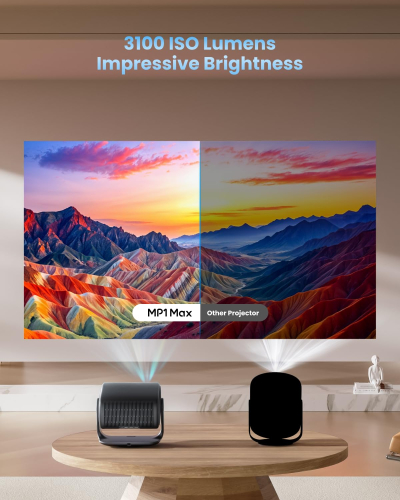 Dangbei MP1 MAX 4K Projector, 3100 ISO Lumens 300'' Screen for Bedroom Home Cinema, Google TV with Netflix Officially, 2x12W Dolby Audio DTS:X, HDR10+, Blu-ray 3D Projector with...