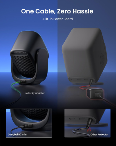 Dangbei N2 Mini Projector for Bedroom, Smart Projector Portable with Stand 190° Rotatable, Official Netflix Home Projector 1080P, Video Projector with WiFi and Bluetooth for HD...