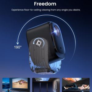 Dangbei N2 Mini Projector for Bedroom, Smart Projector Portable with Stand 190° Rotatable, Official Netflix Home Projector 1080P, Video Projector with WiFi and Bluetooth for HD...