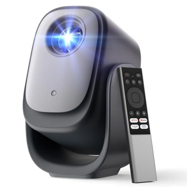 Dangbei N2 Mini Projector for Bedroom, Smart Projector Portable with Stand 190° Rotatable, Official Netflix Home Projector 1080P, Video Projector with WiFi and Bluetooth for HD...