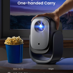 Dangbei N2 Mini Projector for Bedroom, Smart Projector Portable with Stand 190° Rotatable, Official Netflix Home Projector 1080P, Video Projector with WiFi and Bluetooth for HD...