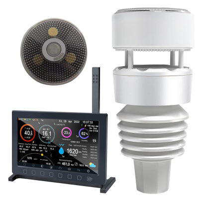 ECOWITT Weather Stations with Outdoor Sensor HP2564, Wifi Internet Radio 7 in 1 Weather Station, Rain Gauge, Weather Forecast, Anemometer, Indoor TFT Color Display with Touch...