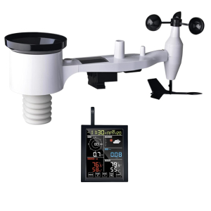 ECOWITT Weather Stations with Outdoor Sensor HP2564, Wifi Internet Radio 7 in 1 Weather Station, Rain Gauge, Weather Forecast, Anemometer, Indoor TFT Color Display with Touch...