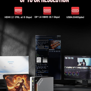 GMKtec EVO-X2 AI Mini PC AMD Ryzen Al Max+ 395 (up to 5.1GHz) Mini Gaming Computers, 96GB LPDDR5X 8000MHz (8GB*8) 2TB PCIe 4.0 SSD, Quad Screen 8K Display, WiFi 7 & USB4, SD...