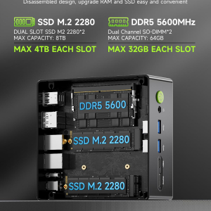GMKtec K11 AMD Ryzen 9 Gaming Mini PC 8945HS(8C/16T, Up to 5.2GHz) W-11 Pro, 32GB DDR5 RAM 1TB Mini Desktop PC Computer, Oculink, Dual NIC 2.5GbE LAN, HDMI/DisplayPort/USB4*2
