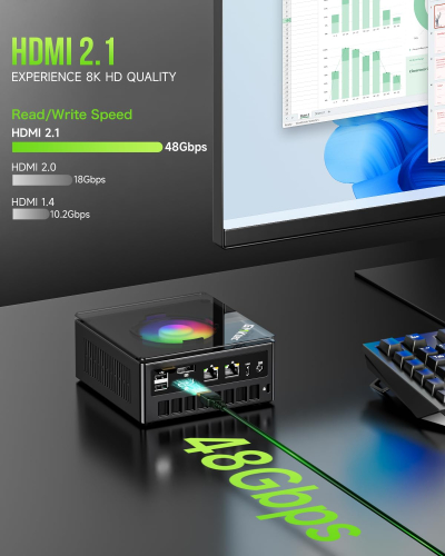 GMKtec K11 AMD Ryzen 9 Gaming Mini PC 8945HS(8C/16T, Up to 5.2GHz) W-11 Pro, 32GB DDR5 RAM 1TB Mini Desktop PC Computer, Oculink, Dual NIC 2.5GbE LAN, HDMI/DisplayPort/USB4*2