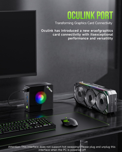 GMKtec K11 AMD Ryzen 9 Gaming Mini PC 8945HS(8C/16T, Up to 5.2GHz) W-11 Pro, 32GB DDR5 RAM 1TB Mini Desktop PC Computer, Oculink, Dual NIC 2.5GbE LAN, HDMI/DisplayPort/USB4*2