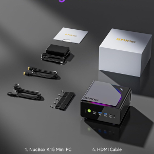 GMKtec K15 AI Mini PC Oculink with Intel Core Ultra 5 125U Processor, 32GB DDR5 RAM 1TB SSD, Desktop Computer AI Boost, 3X M.2 2280 Storage Expansion, Dual NIC 2.5GbE, HDMI 2.1,...