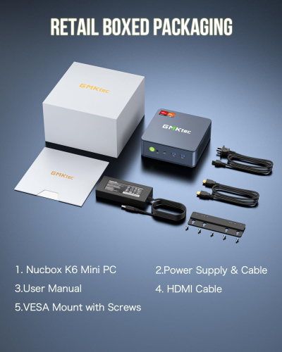 GMKtec M6 Ultra Gaming Mini PC Zen 4 Ryzen 5 7640HS (Upgraded 6600H/ 6800H/U), 32GB RAM DDR5 1TB SSD Dual NIC LAN 2.5GbE Desktop Computers Office Home/Triple 4K Display/WiFi...