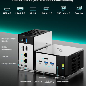 GMKtec M8 AMD Ryzen 5 Mini PC Windows 11 PRO 6650H (Beat 7430U, 6C/12T 4.50Ghz),16GB LPDDR5x 6400MHz RAM + 512GB Hard Drive PCle SSD/Dual NIC LAN...