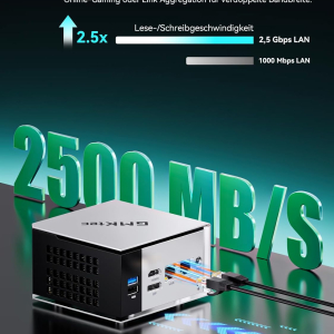 GMKtec M8 AMD Ryzen 5 Mini PC Windows 11 PRO 6650H (Beat 7430U, 6C/12T 4.50Ghz),16GB LPDDR5x 6400MHz RAM + 512GB Hard Drive PCle SSD/Dual NIC LAN...