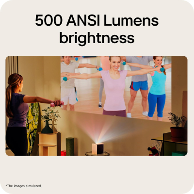 LG CineBeam S PU615U, Compact Ultra short throw 4K Projector, cinematic 40-100 inch screen size, RGB Laser, 500 ANSI Lumens, Auto Screen Adjustment, LG TV webOS, WIFI,...