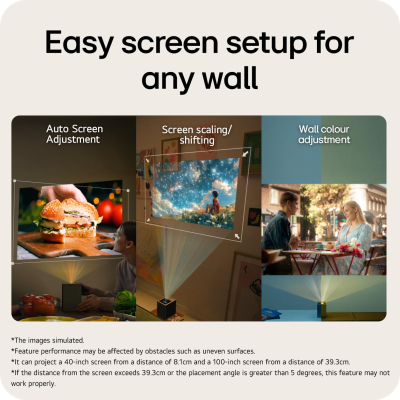 LG CineBeam S PU615U, Compact Ultra short throw 4K Projector, cinematic 40-100 inch screen size, RGB Laser, 500 ANSI Lumens, Auto Screen Adjustment, LG TV webOS, WIFI,...
