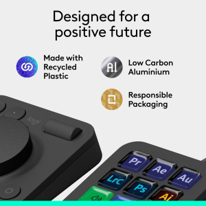 Logitech MX Creative Console, Programmable Keypad With 9 Customisable LCD Keys and Control Dial for Graphic Design, Video Editing, Photography, use with Adobe, Zoom, Spotify and...
