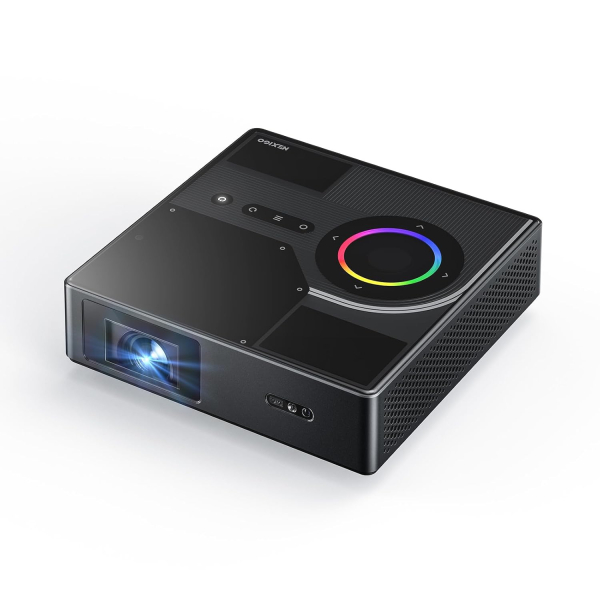 NexiGo Nova Mini, Portable Laser Projector, Google TV w/Netflix, 1080p FHD, 1200 Lumens, 15000:1 Contrast w/SAE, 3D, Auto Setup, 150" Display, 8W Dolby Audio, Portable for Home...