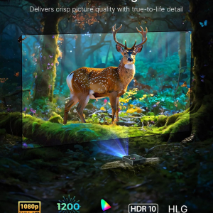 NexiGo Nova Mini, Portable Laser Projector, Google TV w/Netflix, 1080p FHD, 1200 Lumens, 15000:1 Contrast w/SAE, 3D, Auto Setup, 150" Display, 8W Dolby Audio, Portable for Home...