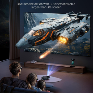 NexiGo Nova Mini, Portable Laser Projector, Google TV w/Netflix, 1080p FHD, 1200 Lumens, 15000:1 Contrast w/SAE, 3D, Auto Setup, 150" Display, 8W Dolby Audio, Portable for Home...