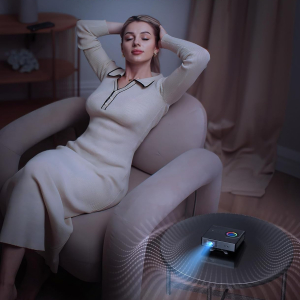 NexiGo Nova Mini, Portable Laser Projector, Google TV w/Netflix, 1080p FHD, 1200 Lumens, 15000:1 Contrast w/SAE, 3D, Auto Setup, 150" Display, 8W Dolby Audio, Portable for Home...