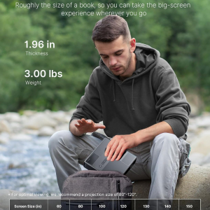 NexiGo Nova Mini, Portable Laser Projector, Google TV w/Netflix, 1080p FHD, 1200 Lumens, 15000:1 Contrast w/SAE, 3D, Auto Setup, 150" Display, 8W Dolby Audio, Portable for Home...