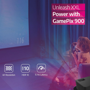 Philips, GamePix 900, 4K projector, resolution 3840 x 2160 pixels, latency of 6 ms with refresh rate of 240 Hz, 1000 lumens, ANSI, WiFi 6, black.