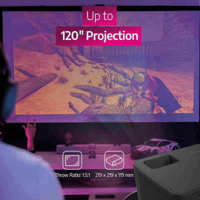 Philips, GamePix 900, 4K projector, resolution 3840 x 2160 pixels, latency of 6 ms with refresh rate of 240 Hz, 1000 lumens, ANSI, WiFi 6, black.