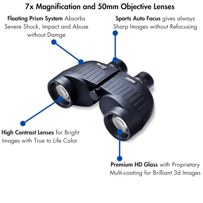 Steiner Marine Binoculars for Adults and Kids, 7x50 Binoculars for Bird Watching, Hunting, Outdoor Sports, Wildlife Sightseeing and Concerts - Quality Performance Water-Going...