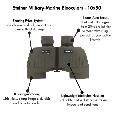 Steiner MM1050 Military-Marine 10x50 Tactical Binocular