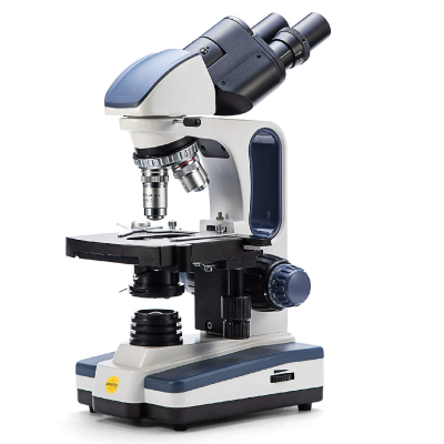 Swift Binocular Microscope SW350B for Adults,40X-2500X,Wide-field 10X and 25X Eyepieces, LED Illumination, Abbe Condenser, Double-Layer Mechanical Stage