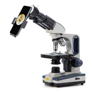 Swift Binocular Microscope SW350B for Adults,40X-2500X,Wide-field 10X and 25X Eyepieces, LED Illumination, Abbe Condenser, Double-Layer Mechanical Stage