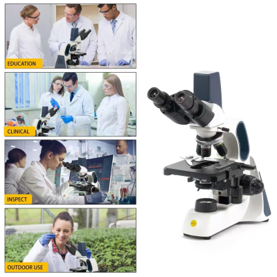Swift DMSW-300 Compound Binocular Microscope, 40X-1600X Magnification, Rechargeable Digital Lab Microscope with 3MP Swiftcam, LED Illumination, Semi-Plan Objectives, Compatible...