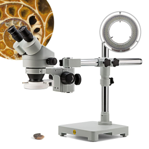 SWIFT S7-B520-144 3.5X-90X Binocular Stereo Dissecting Microscope, WF10X Eyepieces, 0.7X-4.5X Objective Power, 0.5X 2.0X Additional Objective Lenses, 144-Bulb LED Ring Light,...