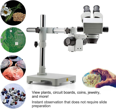 SWIFT S7-B520-144 3.5X-90X Binocular Stereo Dissecting Microscope, WF10X Eyepieces, 0.7X-4.5X Objective Power, 0.5X 2.0X Additional Objective Lenses, 144-Bulb LED Ring Light,...
