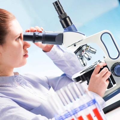 Swift SW350T Compound Trinocular Microscope,40X-2500X Magnification,Two-Layer Mechanical Stage,with 5.0 mp Camera and Software Windows/Mac Compatible and 5 PCS Prepared Slides...