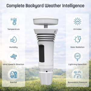 Tempest Weather Station with AI Forecasting, Wireless WiFi Weather Station with Built-In Wind Meter & Rain Gauge, Real-Time Weather, App & Alexa | Smart Home Weather Station