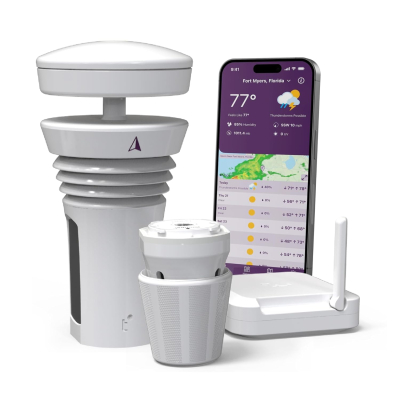 Tempest Weather Station with AI Forecasting, Wireless WiFi Weather Station with Built-In Wind Meter & Rain Gauge, Real-Time Weather, App & Alexa | Smart Home Weather Station